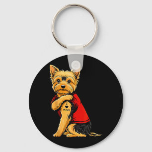 Yorkie Featuring Tattooed Yorkshire Terrier Love Key Ring