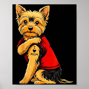 Yorkie Featuring Tattooed Yorkshire Terrier Love Poster