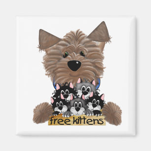 Yorkie free Kittens Magnet