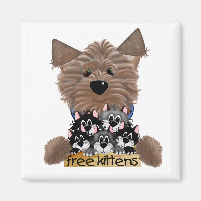 Yorkie free Kittens Magnet (Front)