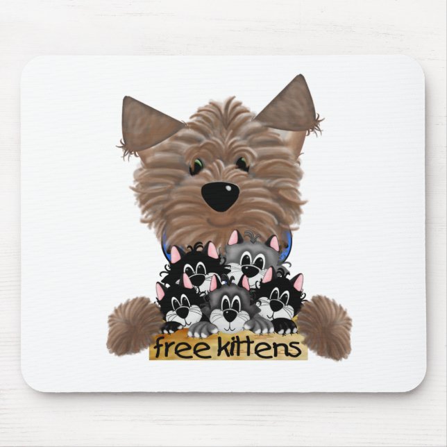 Yorkie free Kittens Mouse Pad (Front)
