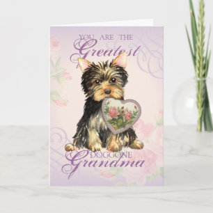 Yorkie Heart Grandma Card
