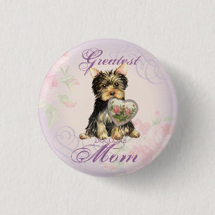 Yorkie Heart Mum 3 Cm Round Badge