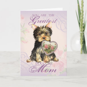Yorkie Heart Mum Card