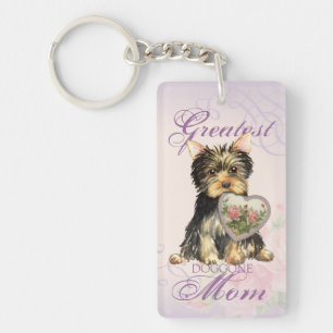Yorkie Heart Mum Key Ring