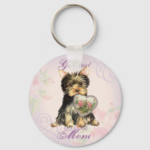 Yorkie Heart Mum Key Ring