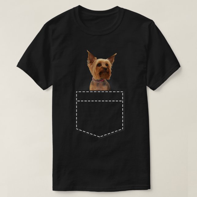 Yorkie In Pocket Yorkshire Terrier  T-Shirt (Design Front)