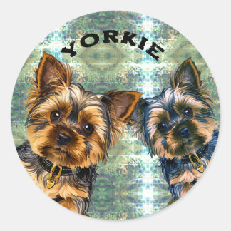 Yorkie life classic round sticker