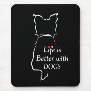 Yorkie Life Is Better With Dogs Shirt Dog Theme Mouse Pad