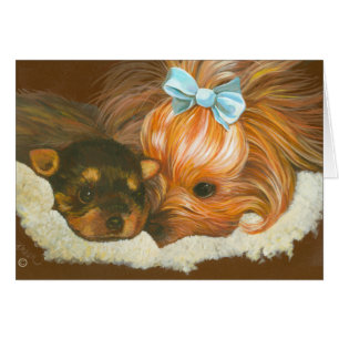 Yorkie Mama with Puppy