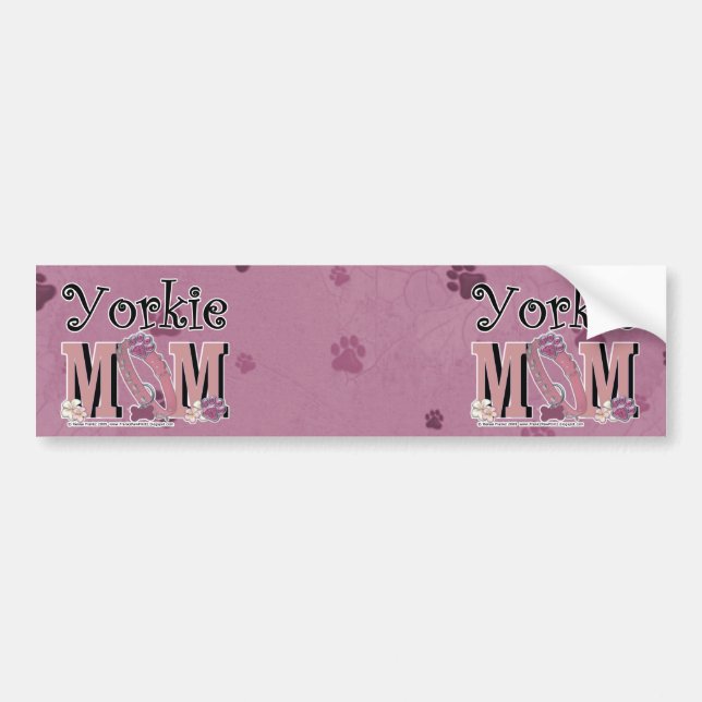 Yorkie MOM Bumper Sticker (Front)