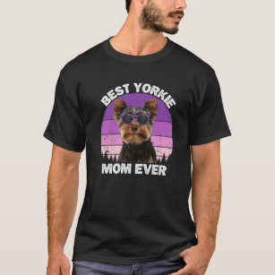 Yorkie Mom For Women Funny Yorkshire Terrier Dog L T-Shirt