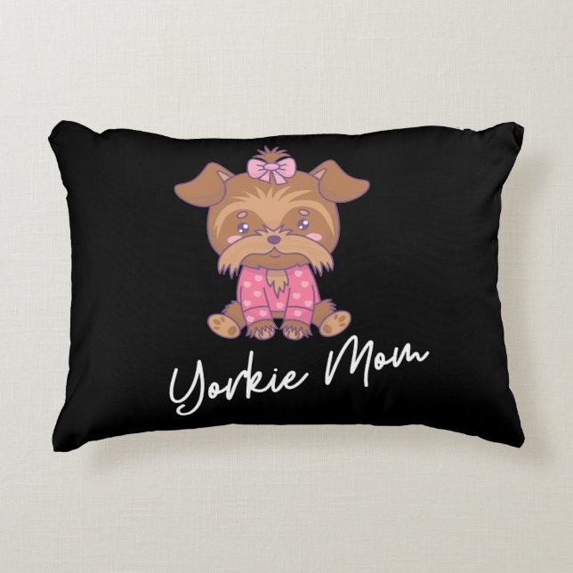 Yorkie Mum 2 Decorative Cushion (Front)