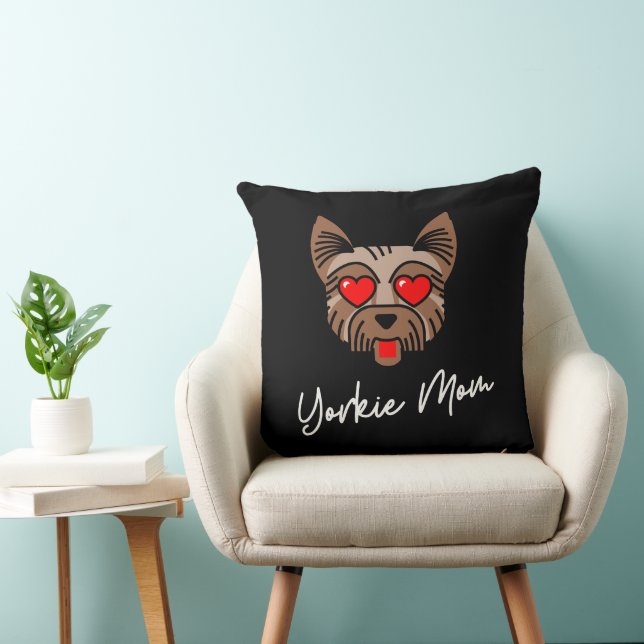 Yorkie Mum 3 20x20 Throw Pillow (Chair)