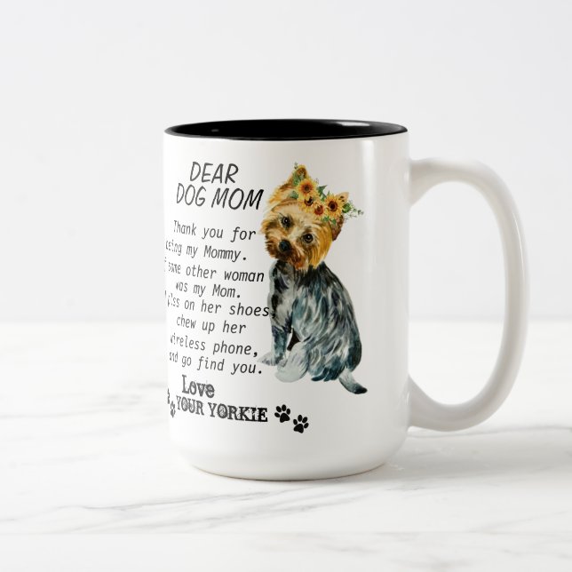 Yorkie Mum Best Quote Two-Tone Coffee Mug (Right)