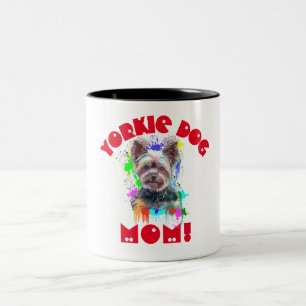 Yorkie Mum Dog Lover Best Dog Mum Ever Two-Tone Coffee Mug