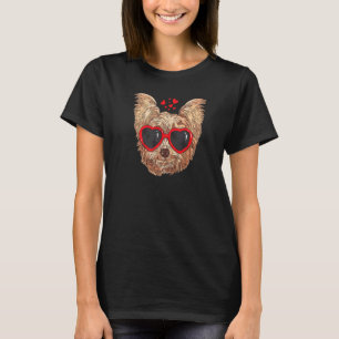 Yorkie Mum Dog Sunglasses Love Heart Yorkshire Ter T-Shirt