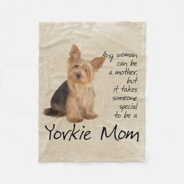 Yorkie Mum Fleece Blanket (Front)