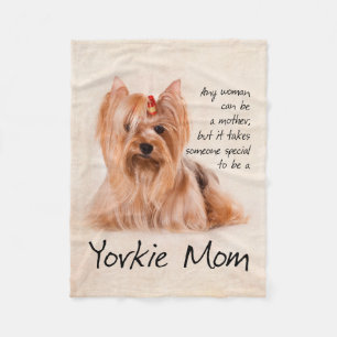 Yorkie Mum Fleece Blanket