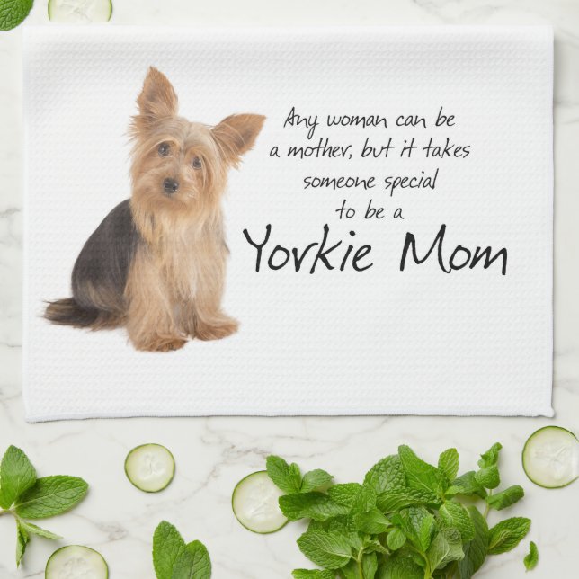 Yorkie Mum Kitchen Towel (Folded)