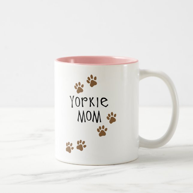 Yorkie Mum Two-Tone Coffee Mug (Right)