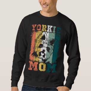 Yorkie Mum Vintage Retro Yorkshire Terrier Dog Mum Sweatshirt