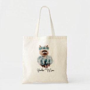 Yorkie Mum Watercolor Art Tote Bag