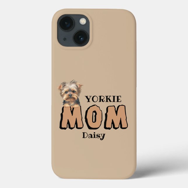 Yorkie Mum Yorkshire Terrier Lover Custom Name Case-Mate iPhone Case (Back)