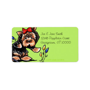 Yorkie n Tulips Olive Label