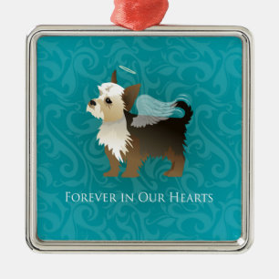 Yorkie - Pet Memorial - Angel Dog Metal Ornament