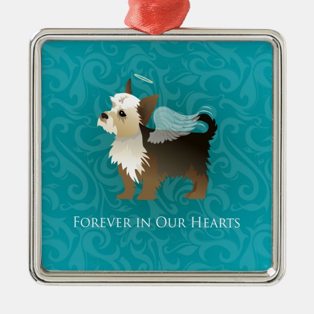 Yorkie - Pet Memorial - Angel Dog Metal Ornament (Front)