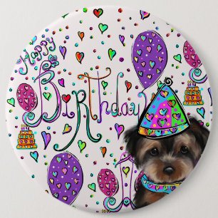 Yorkie Poo 6 Cm Round Badge