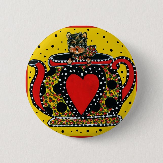 Yorkie Poo 6 Cm Round Badge (Front)