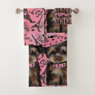 YORKIE POO             BATH TOWEL SET