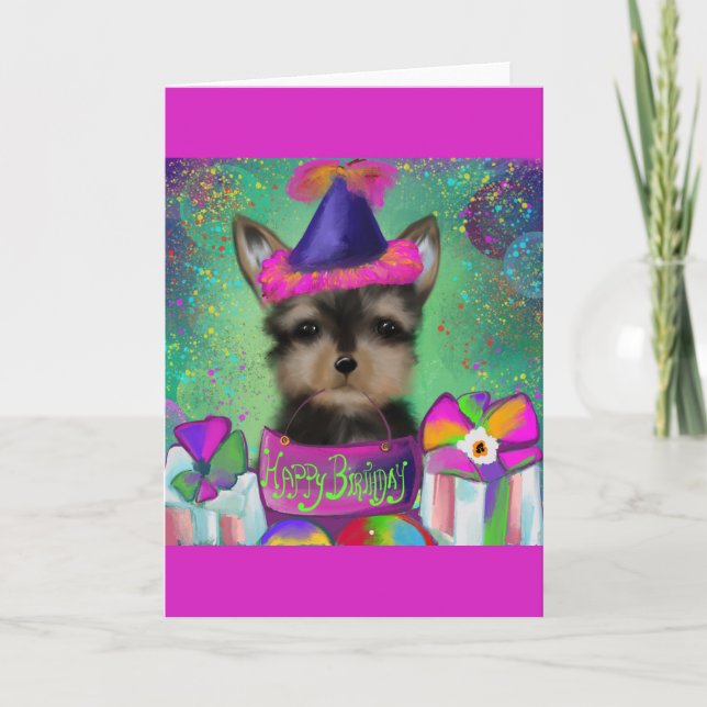 YORKIE POO  BIRTHDAY    CARD (Front)