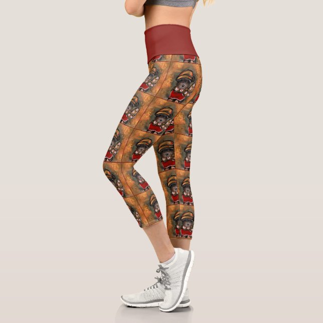 Yorkie Poo  Capri Leggings (Left)