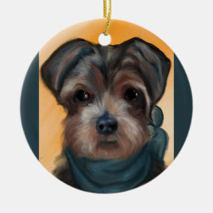 YORKIE POO CERAMIC ORNAMENT
