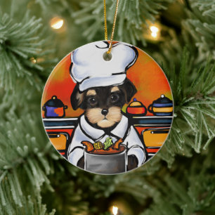 YORKIE POO CERAMIC ORNAMENT