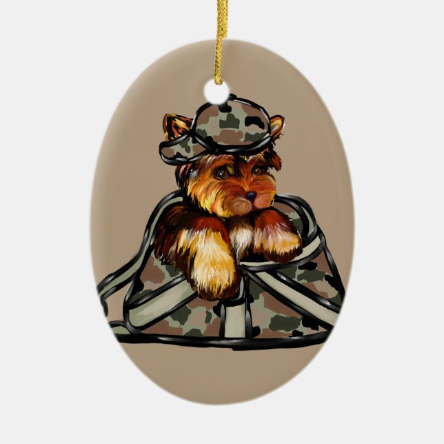 YORKIE POO CERAMIC ORNAMENT (Front)