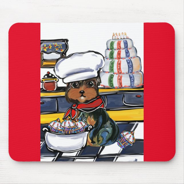 Yorkie Poo chef Mouse Pad (Front)