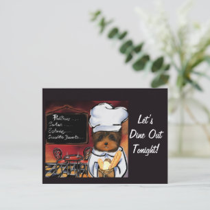 YORKIE POO CHEF POSTCARD