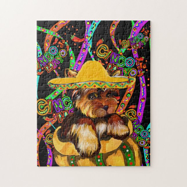 YORKIE POO - CINCO DE MAYO JIGSAW PUZZLE (Vertical)