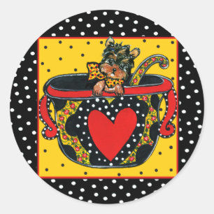 Yorkie Poo Classic Round Sticker