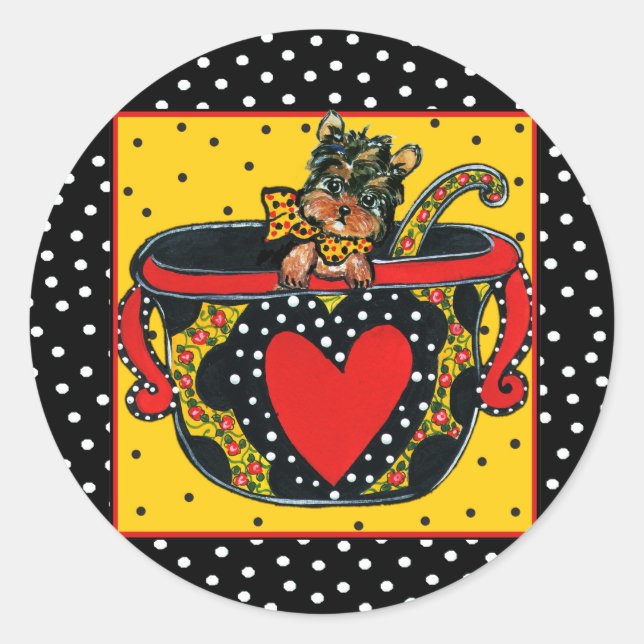 Yorkie Poo Classic Round Sticker (Front)