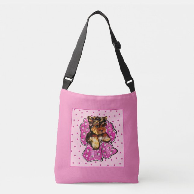 Yorkie poo  crossbody bag (Front)
