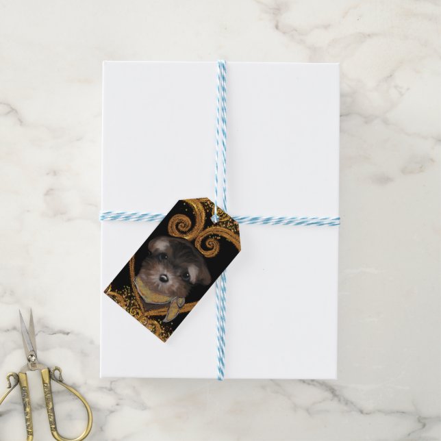 Yorkie Poo Gift Tags (With Twine)