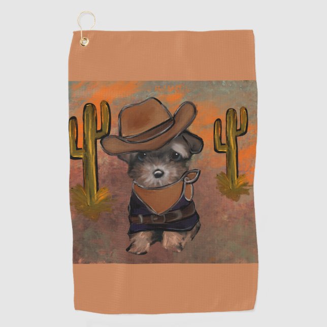 Yorkie Poo Golf Towel (Front)
