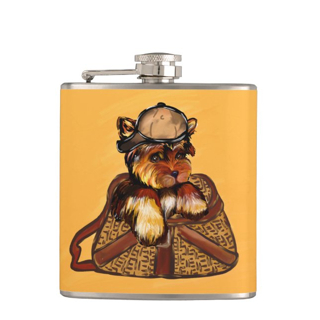 YORKIE POO HIP FLASK (Front)