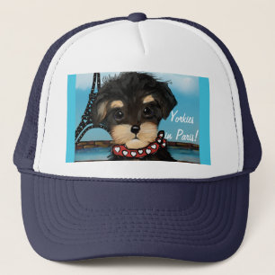 YORKIE POO IN PARIS TRUCKER HAT