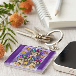 YORKIE POO KEY RING